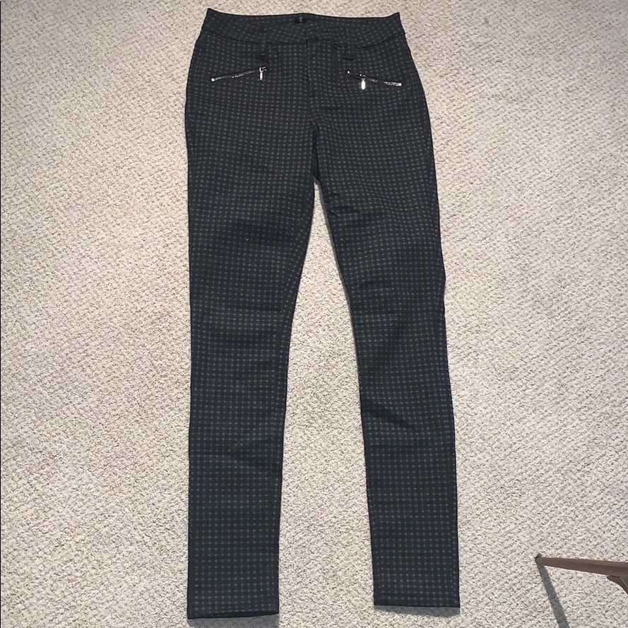 Aqua Checked Pattern Pants